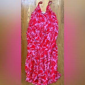 Loft pink flower detail dress